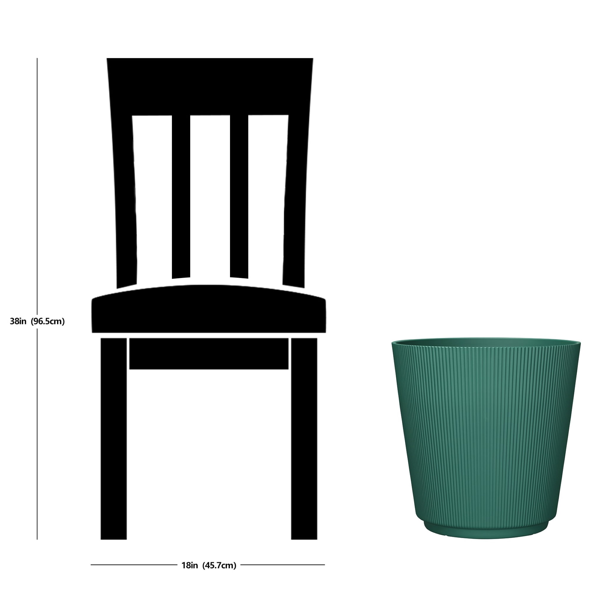 Mainstays 15.9" D x 15.8" H Parker Green Recycled Resin Planter