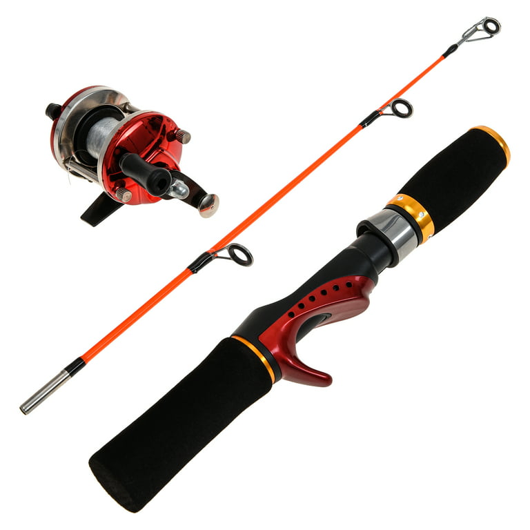 Lixada Ice Fishing Rod Reel Combo Complete Kit with Ice Skimmer and Carry Bag Lures Hooks Swivels Accessories, Size: 50 cm