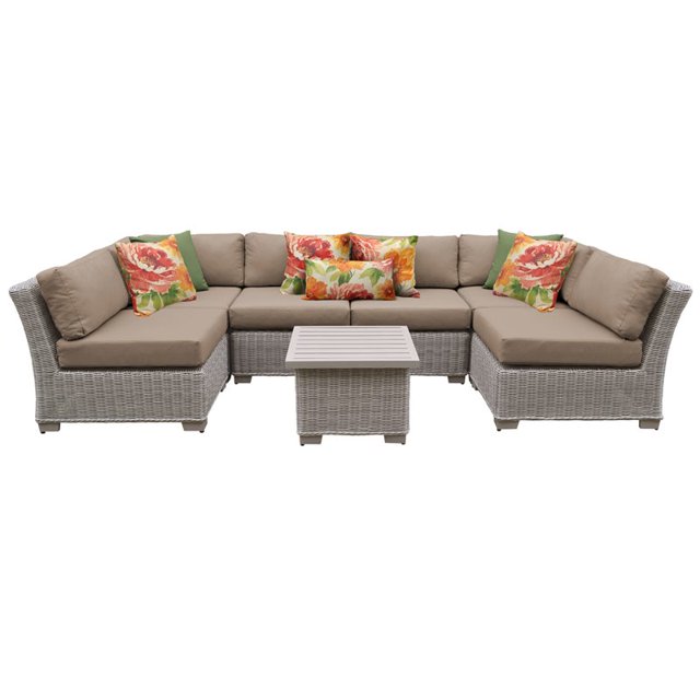 Coast 7 Piece Outdoor Wicker Patio Furniture Set 07c