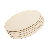 Uxcell 140x70mm Wood Pieces, 5 Pack Unfinished Oval Wood Shapes Blank Wooden Cutouts Ornaments Natural
