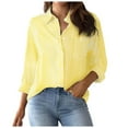thumbnail image 4 of Futezty Womens Button Down Shirts Striped Classic Long Sleeve Collared Office Work Blouses Tops with Pocket Women's Button Down Shirts Long Sleeve Blouses Tops With Pocket, 4 of 7