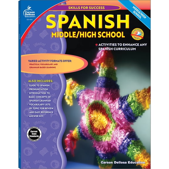 Carson Dellosa Skills for Success Spanish Resource Book (128 pages) Grade 6-12