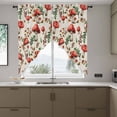 thumbnail image 4 of Red Mushroom Swag Valances for Windows 2 Pack Vegetables Plants Leaf Pine Cone Rustic Swag Kitchen Curtains 36 Inches Long Rod Pocket Short Window Treatment for Kitchen Bathroom 28"x36", 4 of 9