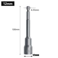 thumbnail image 1 of 100mm Long 6mm-19mm Hexagon Nut Driver Drill Bit Socket Wrench Extension Sleeve, 1 of 8