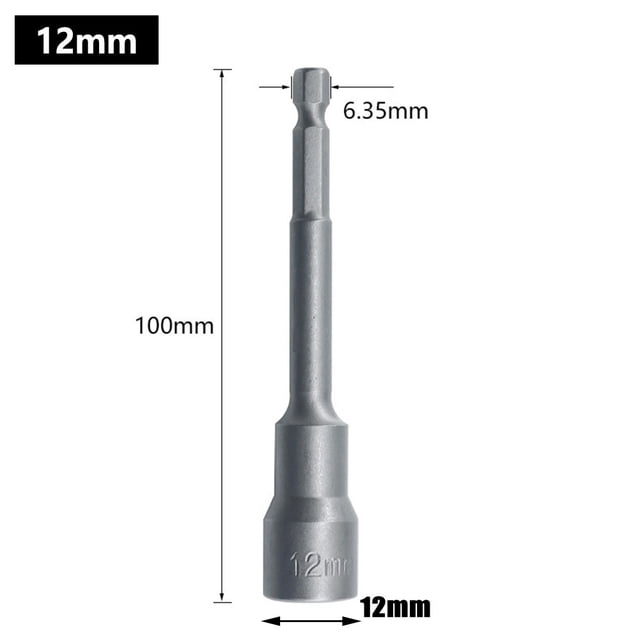 Douille de Forage Hexagonale 100mm Long 12mm Écrou de Forage Extension de Manchon