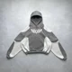 thumbnail image 2 of Sudadera con capucha estilo Harajuku para hombre y mujer, ropa americana, con parche de letras de gran tamaño y diamantes, estilo hip hop gótico, informal, Y2K, 2 of 4