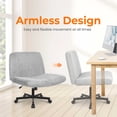 thumbnail image 2 of NEO CHAIR Criss Cross Chair with Wheels Home Office Cross Legged Armless Chairs Ergonomic Adjustable Computer Desk Task Wide Seat for Bedroom Vanity Comfy Swivel (Grey), 2 of 7