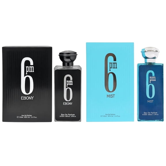 Mens Cologne Set 2 Pack - Mens Perfume Set - Mens Fragrance Gift Set - Long Lasting Eau de Parfum Cologne for Men - Mens Cologne Spray Set - 6PM EBONY & 6PM MIST