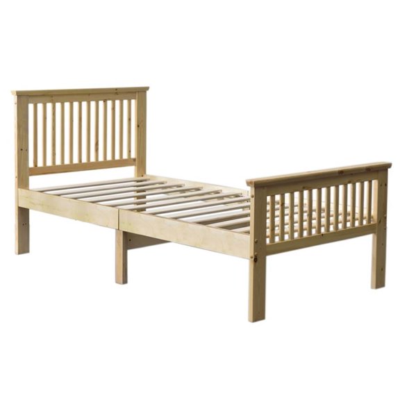 Pemberly Row Modern Solid Wood Platform Pine Twin Bed in Natural