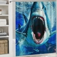 thumbnail image 6 of Creowell Ocean Shark Shower Curtain Kids 3D Fish Shower Curtains, Blue Sea Tropical Shower Curtains for Kids Bathroom Decor 69x72, 6 of 7