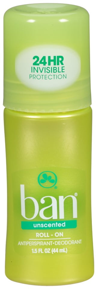 Ban Original Roll-On Antiperspirant & Deodorant, Unscented 1.5 Oz (44 ...