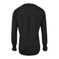 thumbnail image 4 of Fiaer Womens Long Sleeve T Shirts Oversized V Neck Tshirts Loose Fit Casual Fashion Solid Color Ruffle Sleeve Tops Black XXL, 4 of 5