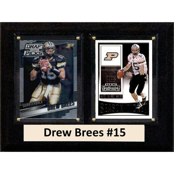 C & I Collectables 68BREESCO 6 x 8 in. Drew Brees NCAA Purdue Boilmakers Two Card Plaque