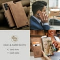 thumbnail image 5 of SaniMore Case for Samsung Galaxy S22 Ultra 6.8" 2022, Premium PU Leather Magnetic Cover Card Slots Cash Pocket Flip Kickstand Shockproof TPU Shell Full Protective Business Retro Case, Brown, 5 of 10