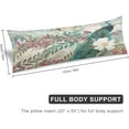 thumbnail image 2 of Vintage Colorful Peacock Chinese Style Floral Theme Body Pillow Cover Soft Long Pillow Case Protector with Zipper Large Cushion Covers Farmhouse Decorative Bedding for Couch,Sofa,Home Gifts 20"X54", 2 of 6