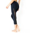 thumbnail image 6 of L'espace Low - Waisted Capri Leggings with Mesh Panels and Reflective Strips - Black / Small, 6 of 11