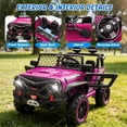 thumbnail image 3 of 24V 2 Seater Ride On Toys for Kids, Ride On Car with Remote Control, Ride On Truck, 4-Wheel Suspension, Soft Start, Bluetooth, Led Lights, Electric Car for Kids Ages 3-8, Gift for Boys Girls - Pink, 3 of 9