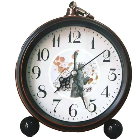 CCOCC Alarm Clock,Elegant Bedroom Clock with Metal Frame and Flower Design,Ultra-Loud Alarm Clock