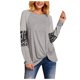 thumbnail image 1 of Tops informales de manga larga con estampado de leopardo a rayas y cuello redondo para mujer Fridja ghj987+231, 1 of 4