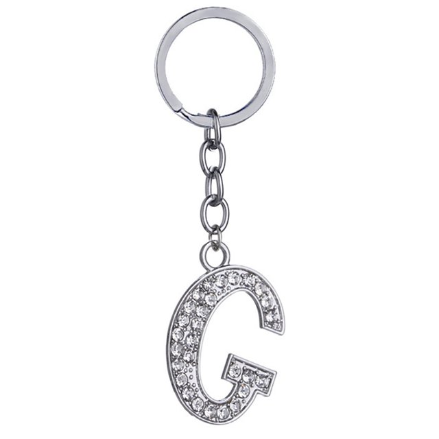 Porte-clés Design Strass A à Z Pendentif Porte-Clés pour Décoration de Sac à Main