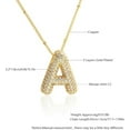 thumbnail image 3 of Z ZACHÉ Gold A-Z Bubble Letter Necklace 18K Gold Plated -- Dainty Cubic Zirconia Pendant, Balloon Initial Necklace for Women - Letter A, 3 of 6