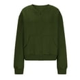 thumbnail image 5 of UVEASISHA Womens Casual Sweater Jacket Zip Up Long Sleeve Open Front Knit Cardigan Lightweight Solid Fall Sweaters Coats with Pocket Army Green L, 5 of 7