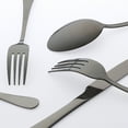 thumbnail image 3 of Unique Bargains 20 Pcs Stainless Steel Flatware Set Mirror Polished Cutlery Black, 3 of 6