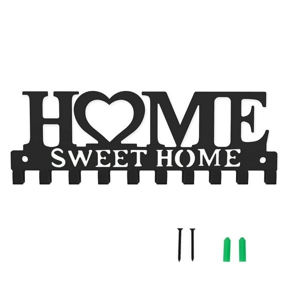 Elegant Choise Wall Mounted Metal Key Holder with 10 Hooks Key Hanger For Home Office Hallway