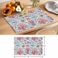 thumbnail image 6 of Summer Ocean Coral Placemats Set of 6 Retro Starfish Conch Coastal Fish Place Mats Indoor Wipeable Table Mats Washable Cloth Dining Table Placemats for Kitchen Holiday Party Home Decor 13x19 Inch, 6 of 9