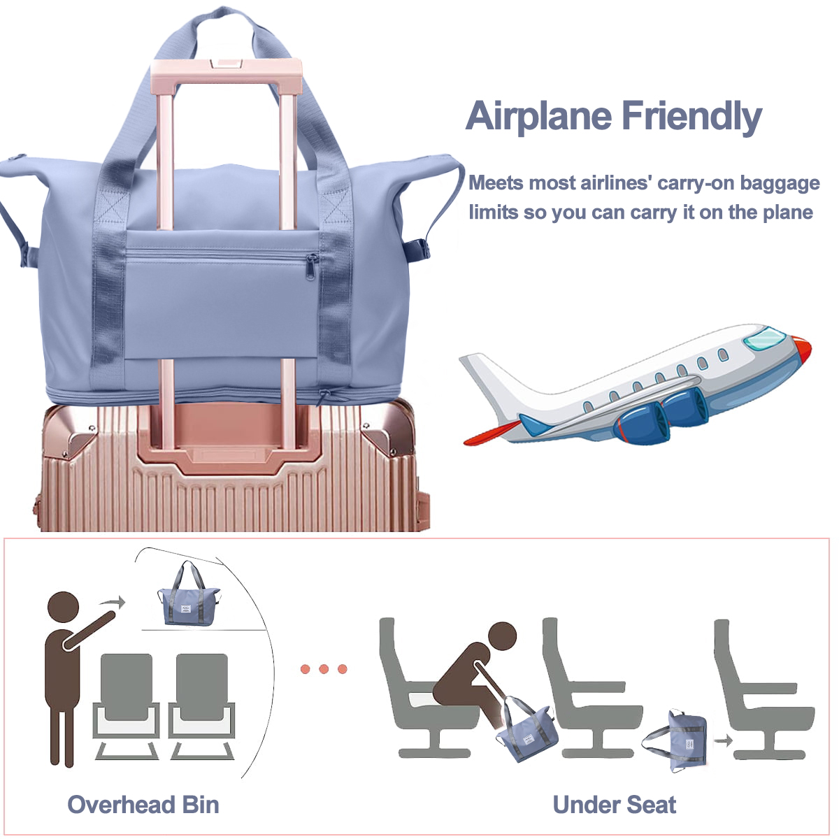 DAKIMOE Lightweight Travel Duffel Bag – Versatile Carry-On