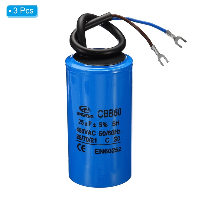 CBB60 45uf Motor Run Capacitor - 450V AC - 2 Pack - For Water Pumps, Washing Machines, Air Compressors