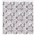 thumbnail image 2 of Ambesonne Floral Shower Curtain, Rose Chamomile Peony Print, 69"Wx70"L, Eggplant Pearl, 2 of 4