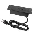 thumbnail image 1 of Recessed Power Strip, 2Pcs AC Outlets Flame Retardant Shell Desktop Outlet US Plug 125V 15A  for Mall Store for Furniture Installation Black, 1 of 7