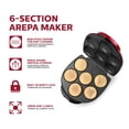 thumbnail image 2 of Holstein Housewares Antiadherente 6 secciones Multi-Food Maker - Arepas, Mini Pancakes, Corncakes y más, 6-PC, Metallic Red, 2 of 5