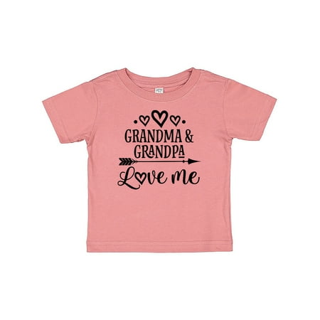 

Inktastic Grandma Grandpa Love Me Arrow Gift Baby Boy or Baby Girl T-Shirt