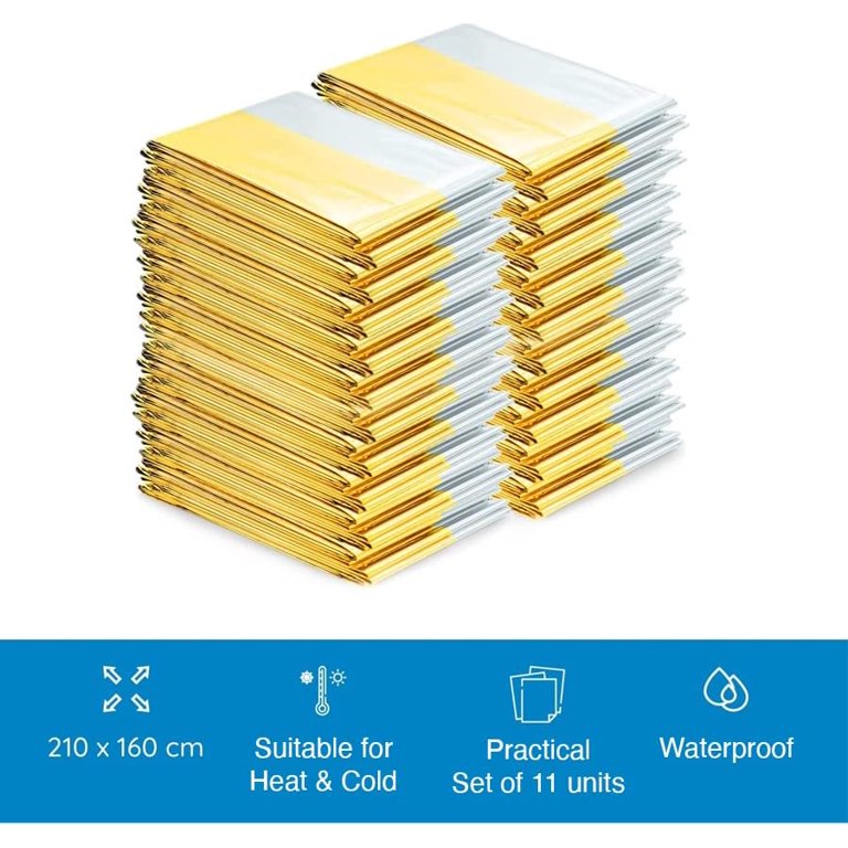 ISOP Rescue Blanket Gold u0026 Silver | 11 Units Large Size 82 x 63 in |  Emergency Thermal Blankets Survival Reflective Thermal First Aid | Warmth  Retaining Blanket - Walmart.com