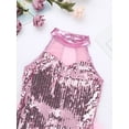 thumbnail image 5 of iEFiEL Kids Girls Sequins Leotard Mesh Ruffles Ballet Jazz Dance Costume Pink 12, 5 of 7
