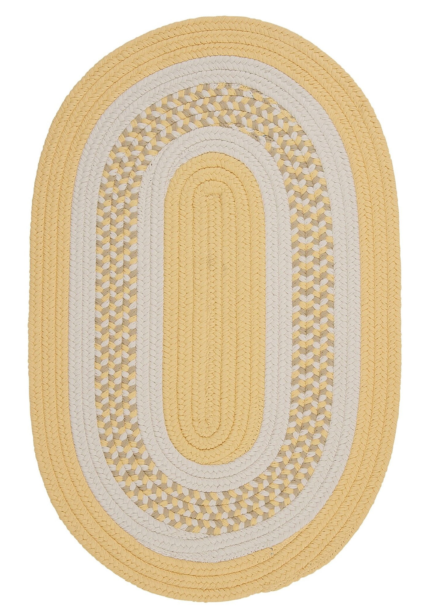 2 X 4 Yellow And White Oval Handmade, Yellow And White Rugs