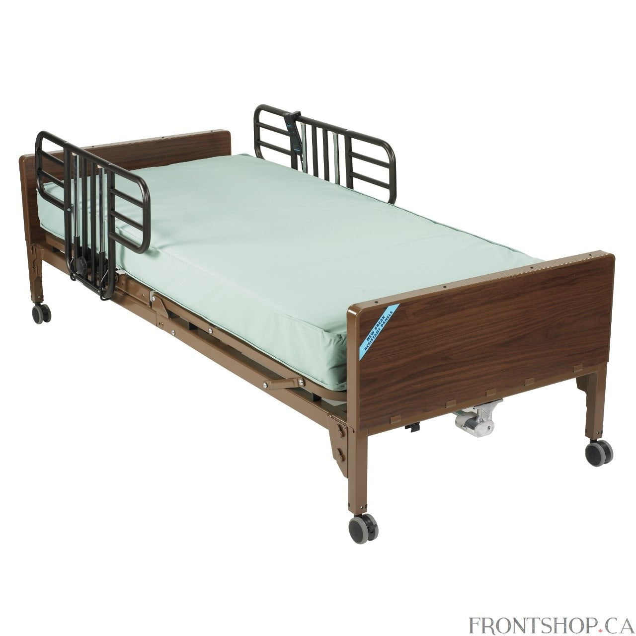 Delta Ultra Light Full Electric Hospital Bed with Half Rails and Therapeutic Support Mattress Delta Ultra Light Full Electric Hospital Bed with Half Rails and Therapeutic Support Mattress