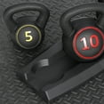 thumbnail image 6 of ZenSports 3 Piece Kettlebell Set - 5lb 10lb 15lb Workout Fitness Weight Set W/ Storage Rack, 6 of 10