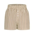 thumbnail image 6 of Stephy Women's Fashion Queen Shorts 2025 Summer Striped Pajamas Pants with Pocket Y2K Striped Shorts Belt Casual Summer Shorts, Yellow, L, 6 of 7