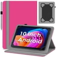 thumbnail image 1 of Funda para tableta DETUOSI Universal de piel sintética con soporte de 10 pulgadas, color rosa, 1 of 7