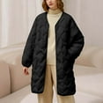 thumbnail image 2 of DAFPZW Mid-Long Quilted Jackets for Women Button Down Winter Coats Lightweight Loose Puffer Padded Outerwear with Pockets, 2 of 6