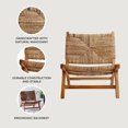 thumbnail image 3 of texxture Copenhagen Banana Tree Bark Chair Wood Leg Home Furniture, Natural, 3 of 11