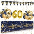 thumbnail image 2 of 60th Birthday Decorations Men, Blue Gold Theme Party Decor, Navy Blue Gold Latex Balloons and Happy 60th Birthday Banner, Happy 60th Birthday Anniversary Party Supplies, 2 of 8