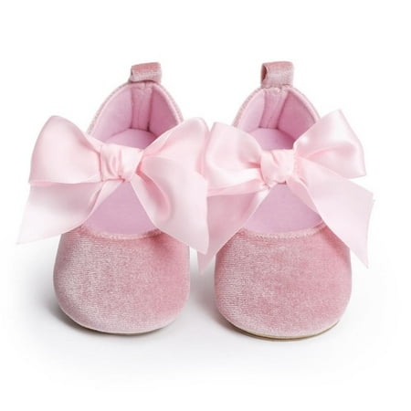 

Baby Girl Princess Shoes Toddler Non-slip Flat Soft-sole Cotton Rubber Crib Lovely Butterfly-knot Infant First Walkers 0-18m