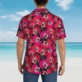 thumbnail image 4 of Sikiie Orchids Flowers Print Men's Hawaiian Shirt, Summer Beach Button Pocket Short Sleeve T-Shirt,Large, 4 of 7