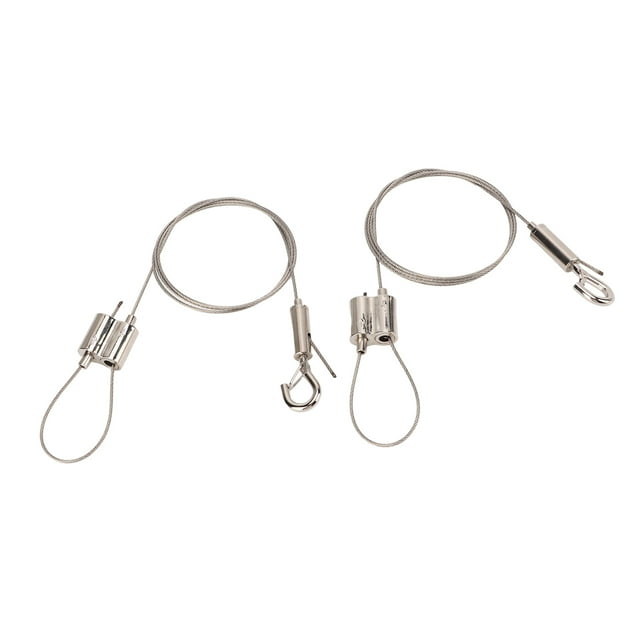 Miroir Suspendu Fil Kit, 2PCS Photo Suspendu Fil avec Suspension Crochet pour l'Éclairage des Expositions