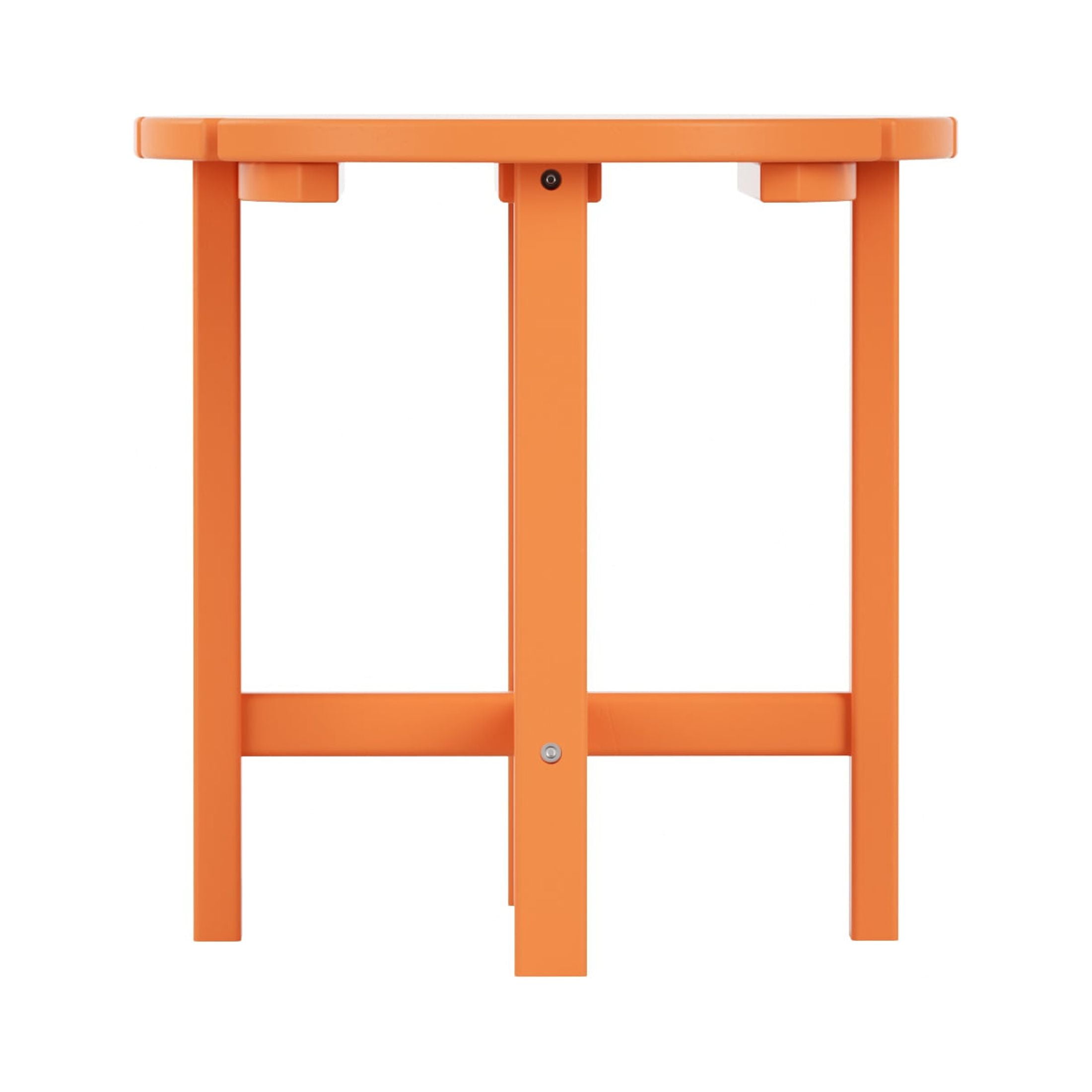 Garden 18" Inch Round Plastic Outdoor Patio Side Table, Orange
