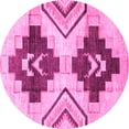 thumbnail image 1 of Ahgly Company Indoor Round Southwestern Pink Country Area Rugs, 4' Round, 1 of 4